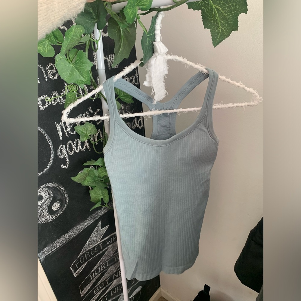 Blue Ebb to Street Lululemon tank top. Light support, b/c cup. Size 2.